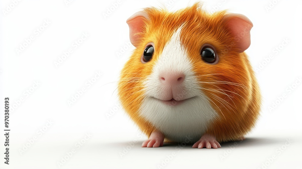 Guinea pigs (meat production in some regions) clipart, element, 3D illustration, realistic, isolated on white background Guinea pigs (meat production in some regions) clipart, element, 3D illustration, realistic, isolated on white background
