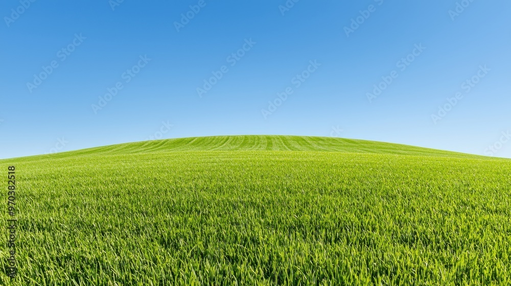 Green Grass Field and Blue Sky Nature Background Green Grass Field and Blue Sky Nature Background