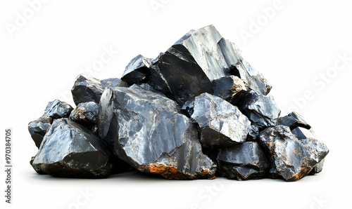 Small pile of minerals extracted in a rare earth mine