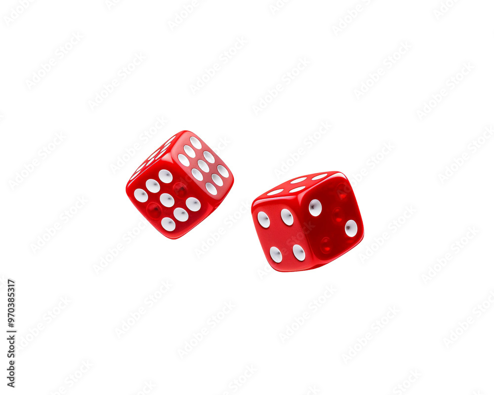 Two vibrant red dice with white dots, perfect for games, gambling, or decor. Capture the essence of chance and fun! Two vibrant red dice with white dots, perfect for games, gambling, or decor. Capture the essence of chance and fun!