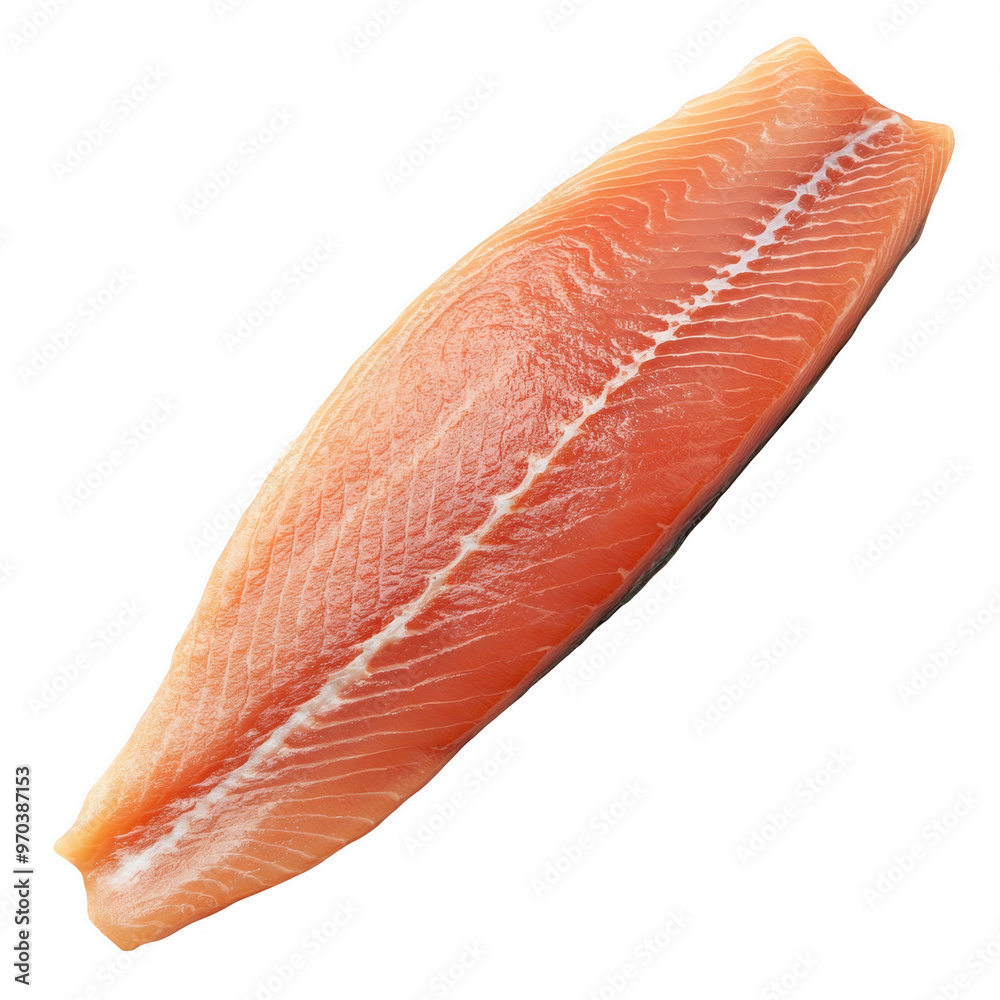 A fresh salmon fillet, showcasing its vibrant orange color and smooth texture. A fresh salmon fillet, showcasing its vibrant orange color and smooth texture.