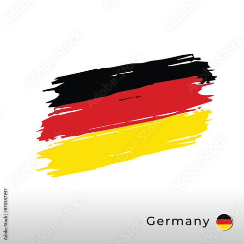 Netherlands country flag painted with brush Flag of the Netherlands, eps 10 vector file
