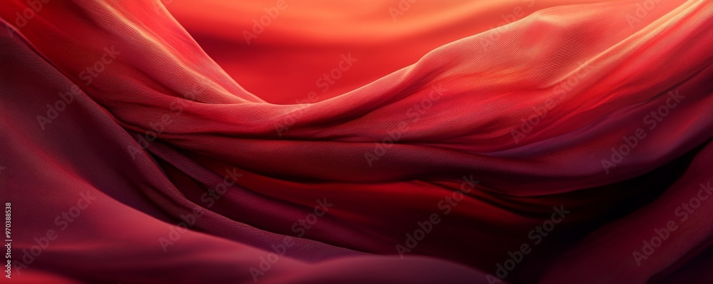 Obraz premium Flowing red fabric with soft folds, abstract