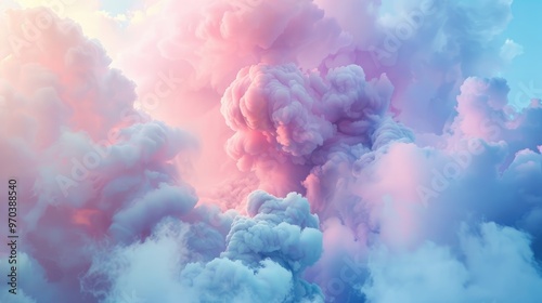 Soft pastel gradients creating ethereal cloud-like forms