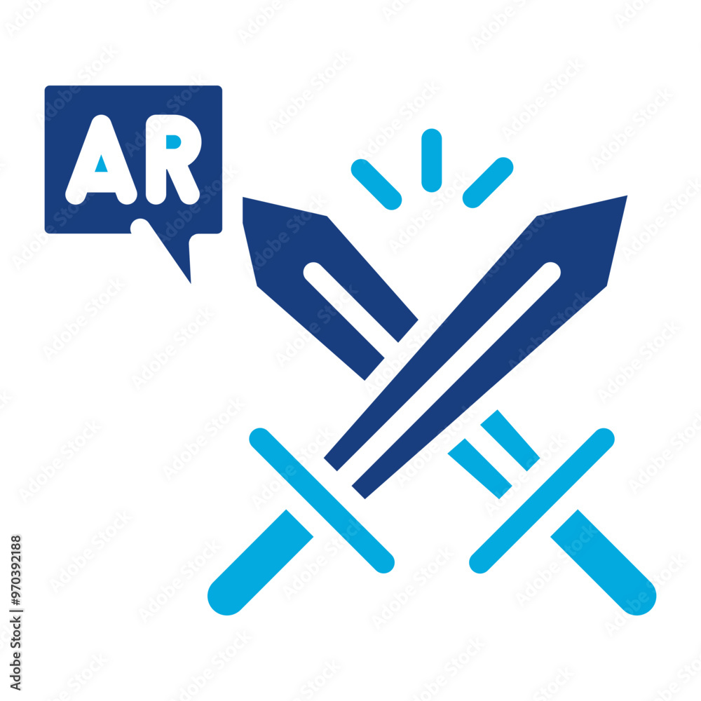 Ar Sword Fight icon vector image. Can be used for Augmented Reality. Ar Sword Fight icon vector image. Can be used for Augmented Reality.
