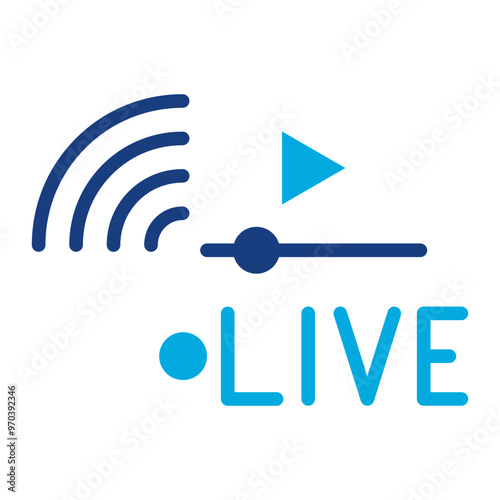 Live Streaming icon vector image. Can be used for Live Streaming.
