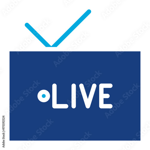 Live Channel icon vector image. Can be used for Live Streaming.