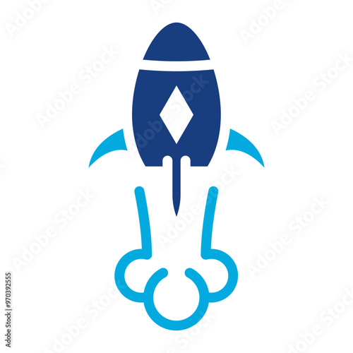 Live Rocket Launch icon vector image. Can be used for Live Streaming.