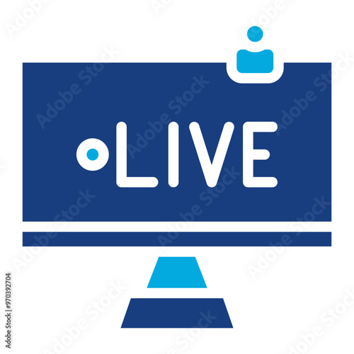 Live Tv icon vector image. Can be used for Live Streaming.