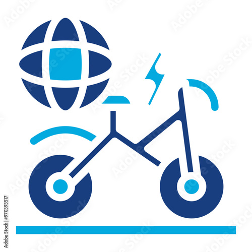 Electric Bike City Tours icon vector image. Can be used for Personal Transportation.