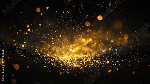 Gold glitter on black