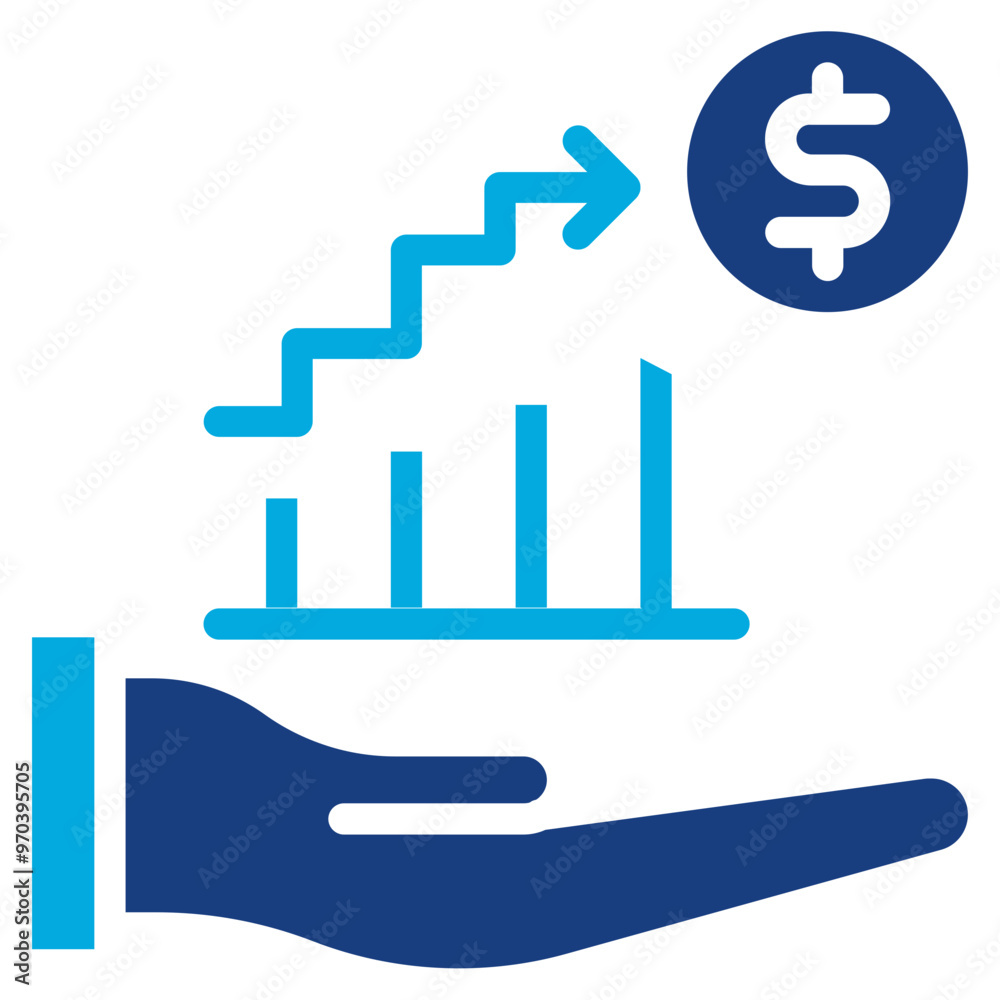 Revenue Growth icon vector image. Can be used for Business Performance. Revenue Growth icon vector image. Can be used for Business Performance.