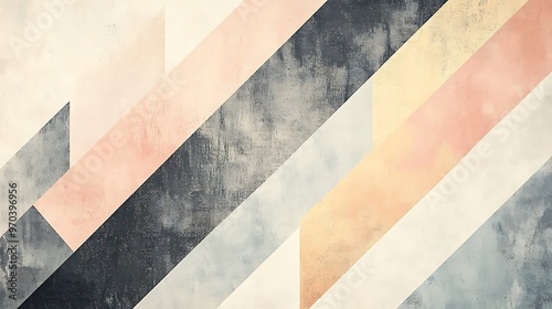 Abstract Geometric Pattern with Pastel Tones and Distressed Texture