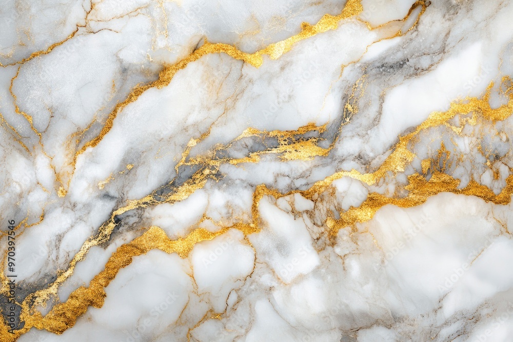 Fototapeta premium White and gold marble texture, ai