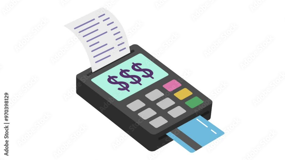 illustration of a credit card swiping machine on a white background illustration of a credit card swiping machine on a white background