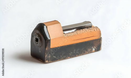 Mechanical pencil sharpener. Make pencil sharpening faster and sharpening pencils easier. isolated white background photo