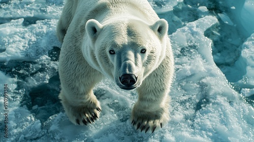 Polar Bear Standing on Ice