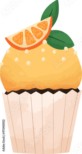 Chocolate Cupcake with Orange Icing
