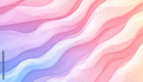 A soft pastel abstract wave pattern, blending pink and blue hues, perfect for backgrounds and creative designs.