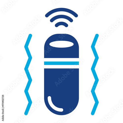 Vibration Sensor icon vector image. Can be used for Sensors.