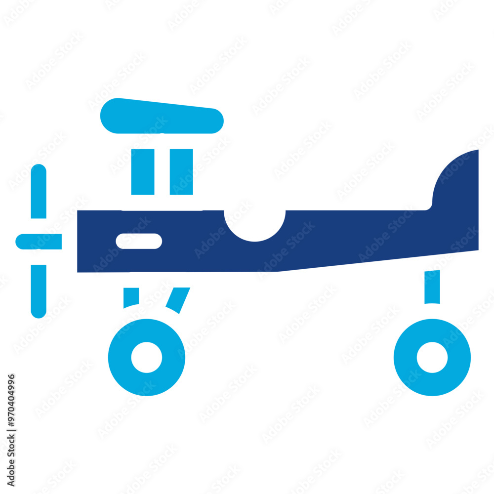 Fototapeta premium Biplane icon vector image. Can be used for Airplane.