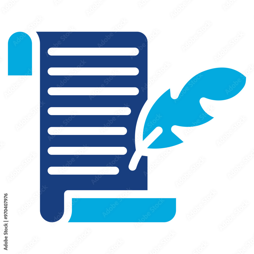 Scroll and Quill icon vector image. Can be used for Press Freedom Day. Scroll and Quill icon vector image. Can be used for Press Freedom Day.