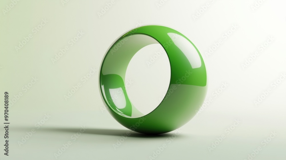 Shiny Green Metallic Spherical Globe or Ball in Studio Setting Shiny Green Metallic Spherical Globe or Ball in Studio Setting