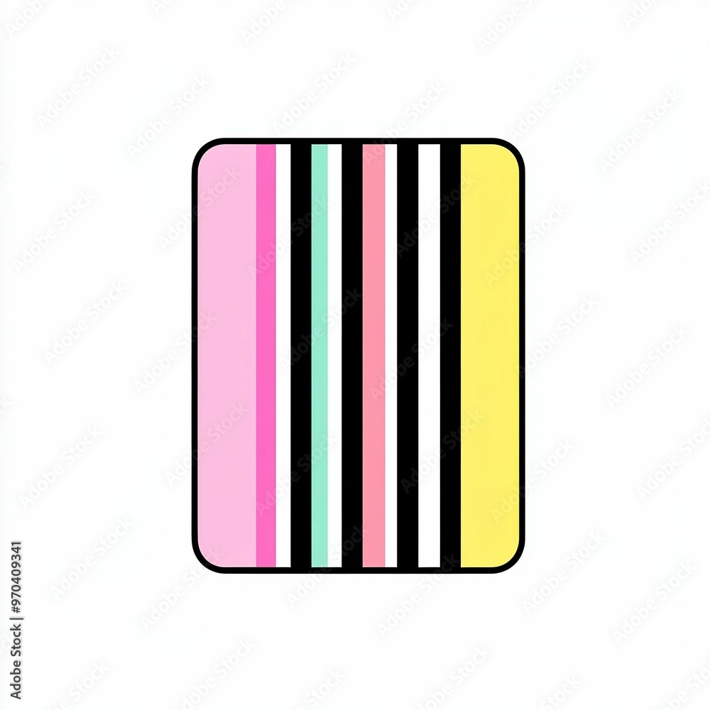 A vibrant striped pattern displays an array of pastel colors alongside bold black lines, perfect for backgrounds or artistic designs A vibrant striped pattern displays an array of pastel colors alongside bold black lines, perfect for backgrounds or artistic designs