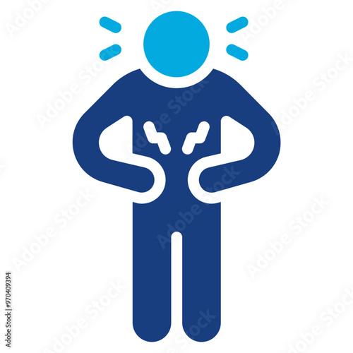 Abdominal Pain icon vector image. Can be used for Allergy Symptoms.
