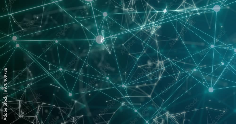 Animation of network of connections over globe on dark background