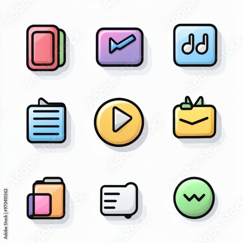 Colorful 3D App Icons Set