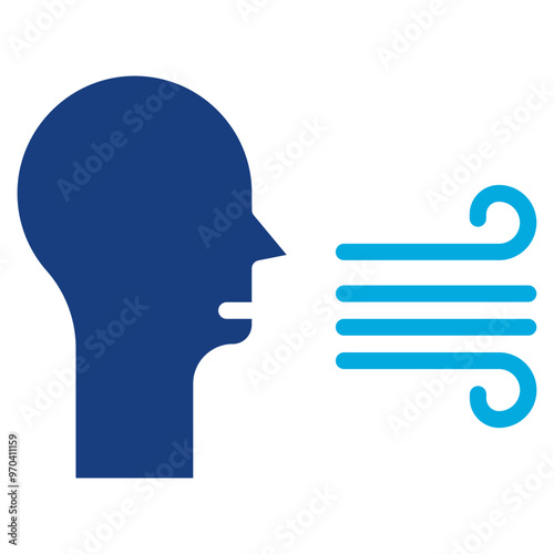 Smoke Inhalation icon vector image. Can be used for Smoking.