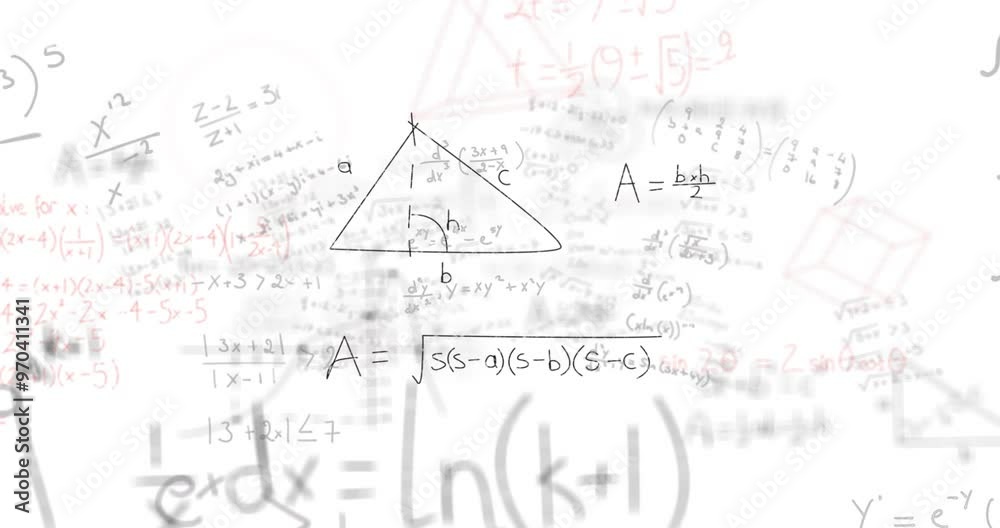 Animation of mathematical data processing on white background Animation of mathematical data processing on white background