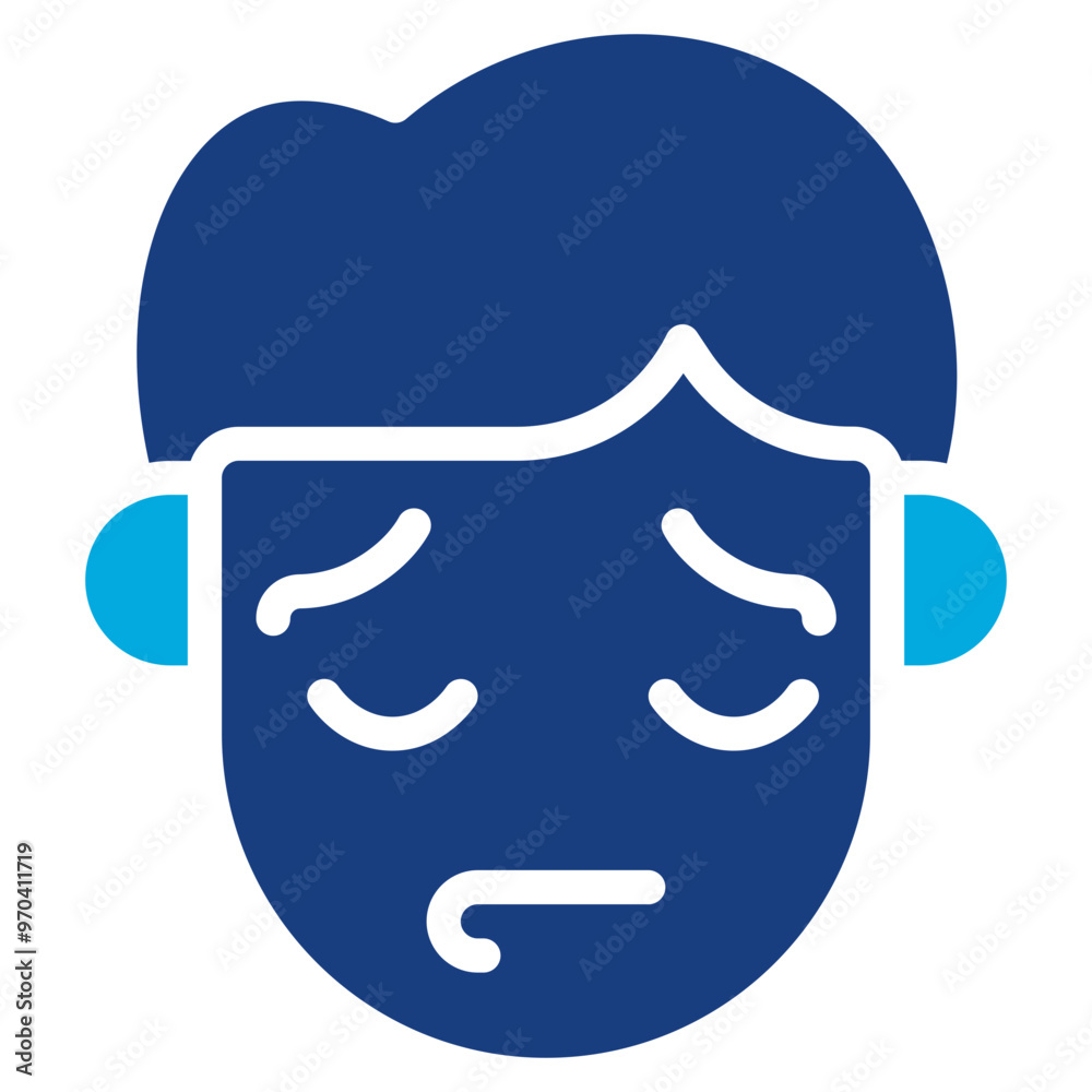 Contemplative icon vector image. Can be used for Human Emotions. Contemplative icon vector image. Can be used for Human Emotions.