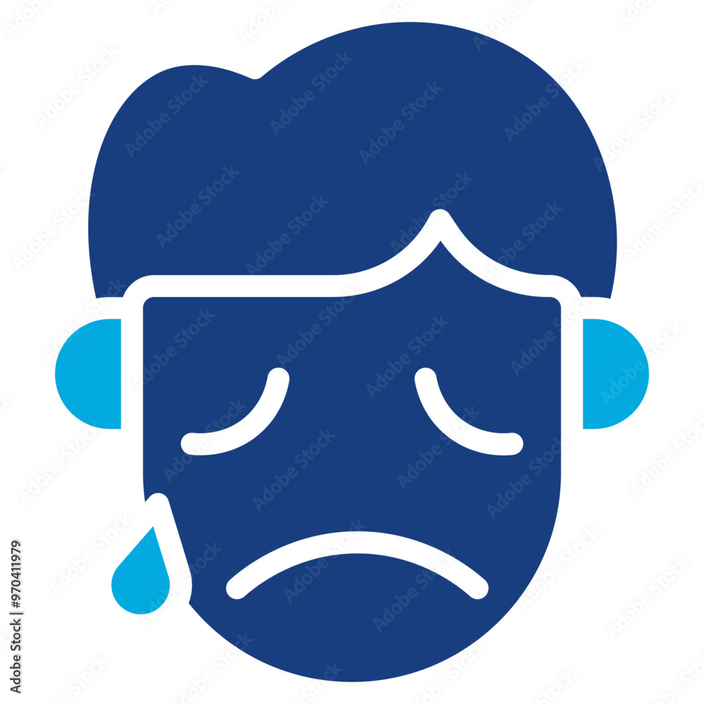 Sad icon vector image. Can be used for Human Emotions. Sad icon vector image. Can be used for Human Emotions.