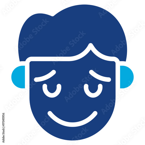 Relieved icon vector image. Can be used for Human Emotions.