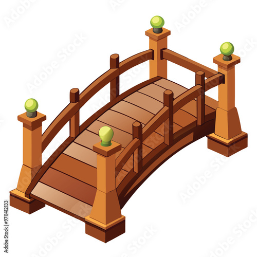 Seashore wooden board staircase Vector illustration.