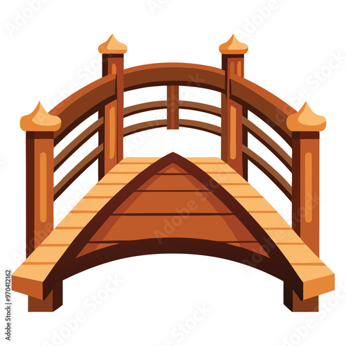 Seashore wooden board staircase Vector illustration.