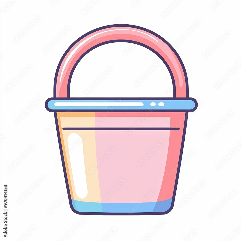 This vibrant bucket features a pink and blue design, ideal for kids to collect sand, water, or toys during playful summer days outside This vibrant bucket features a pink and blue design, ideal for kids to collect sand, water, or toys during playful summer days outside