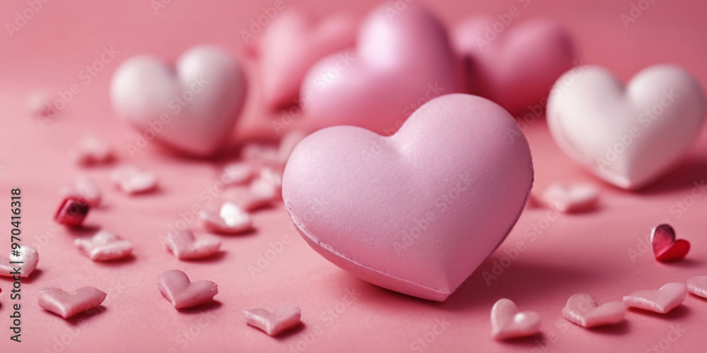 Pink Hearts on Pink Background Pink Hearts on Pink Background