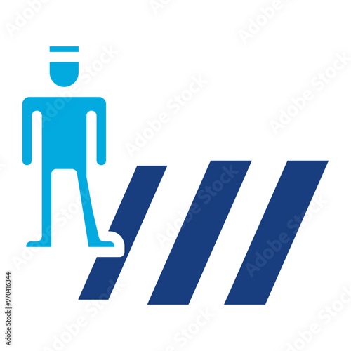 Pedestrian Crossing icon vector image. Can be used for Driving School.