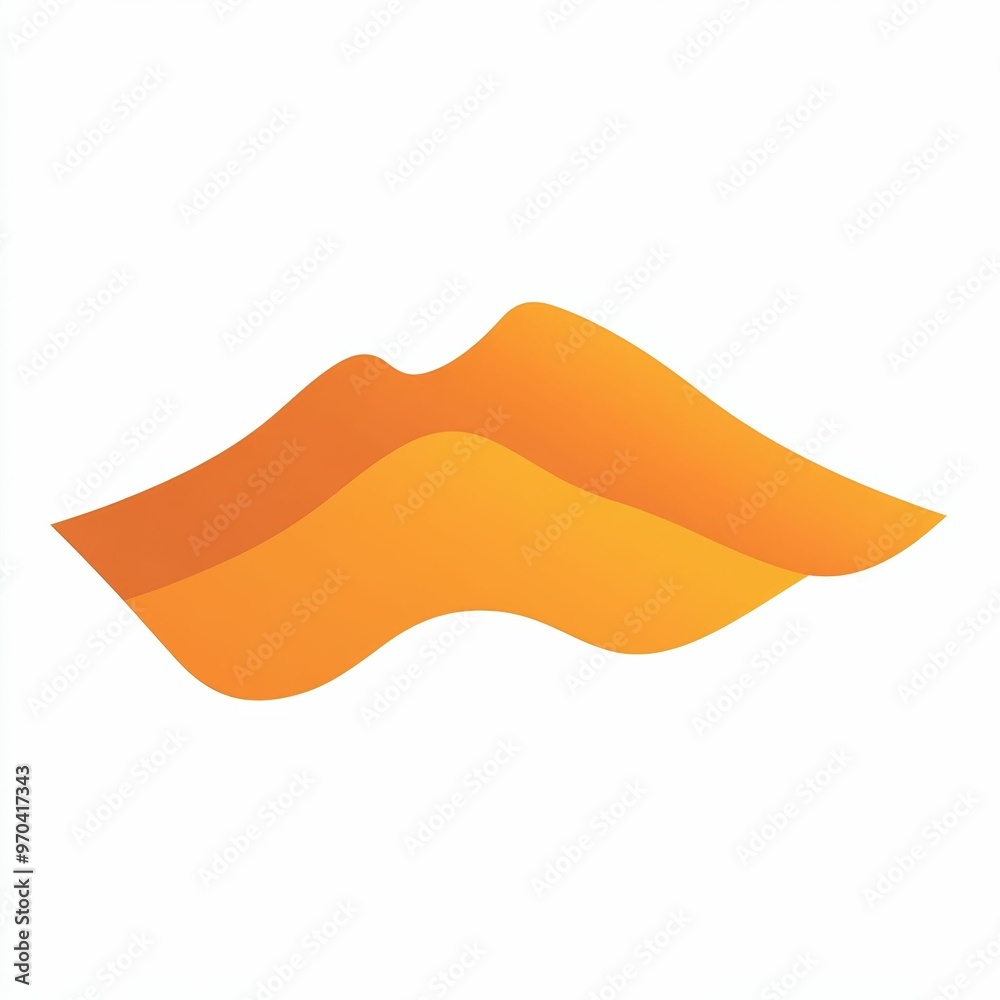 The vibrant orange waves create a sense of motion and fluidity, adding energy and warmth to the minimalist setting The vibrant orange waves create a sense of motion and fluidity, adding energy and warmth to the minimalist setting