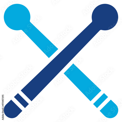 Drumsticks icon vector image. Can be used for Rock and Roll.