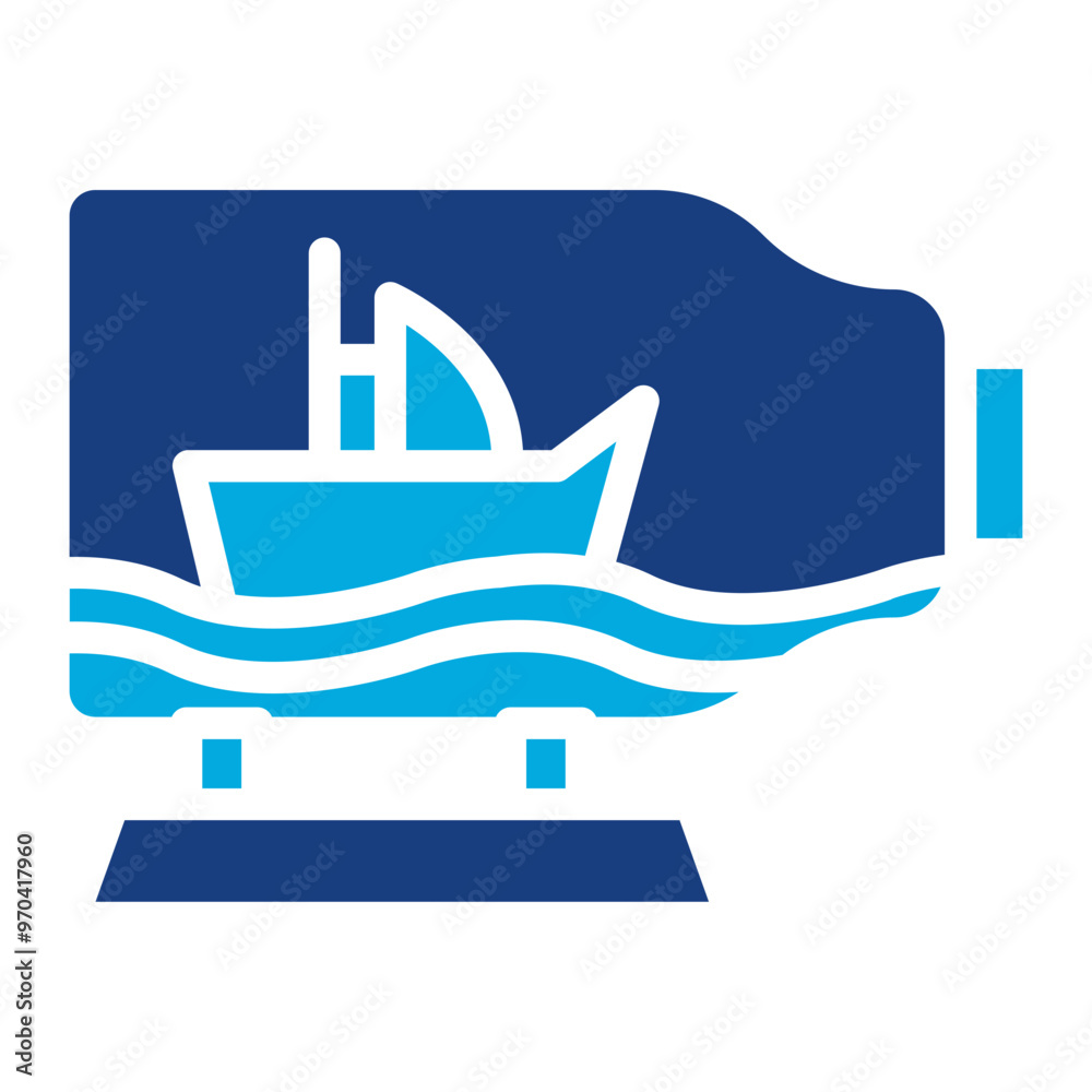 Ship In A Bottle icon vector image. Can be used for Cruiser. Ship In A Bottle icon vector image. Can be used for Cruiser.