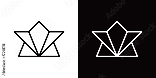 折り紙のふくすけのシンプルなラインアイコン