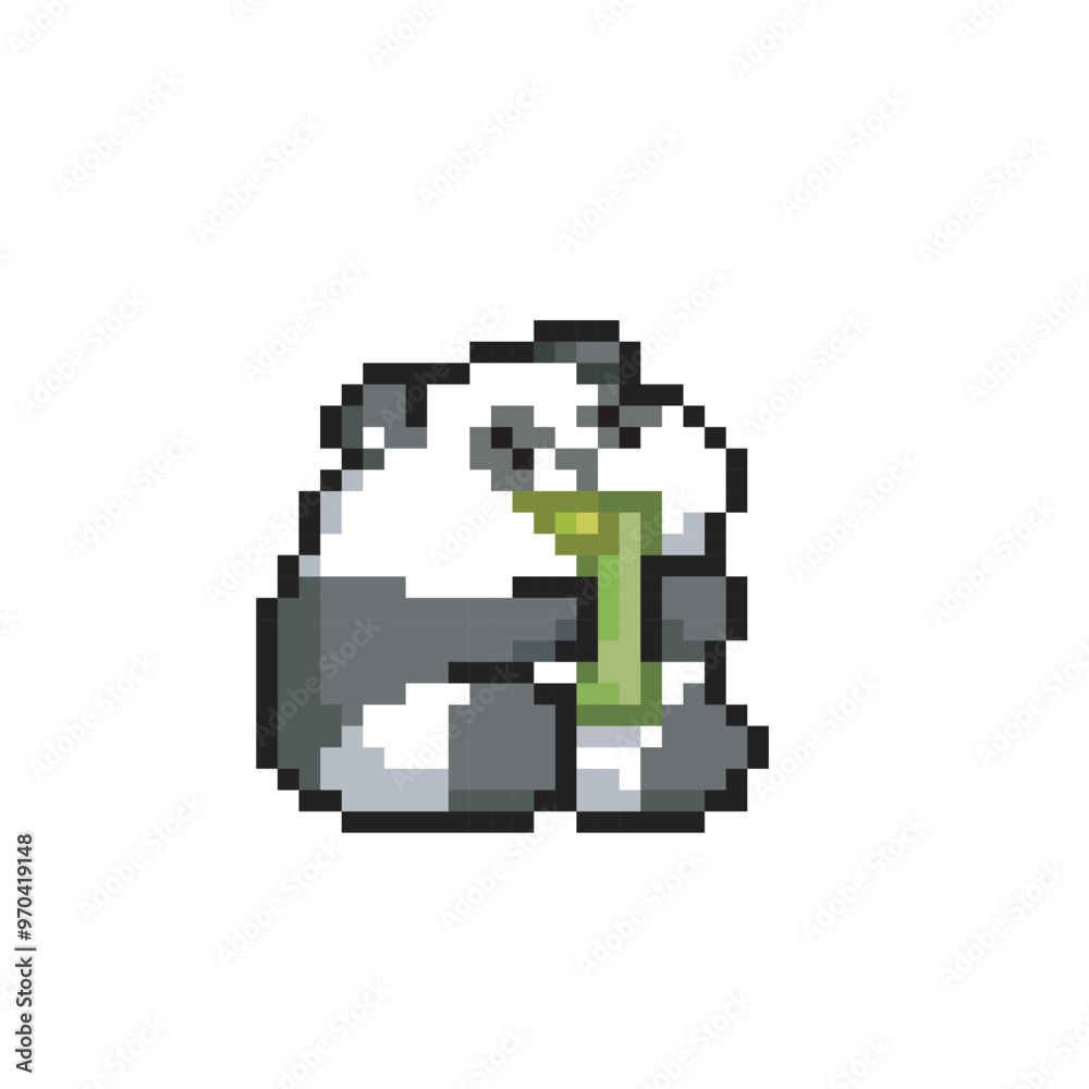 panda pixel art, vector illustration on isolated background. panda pixel art, vector illustration on isolated background.