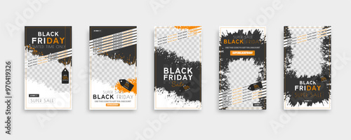 Black friday sale social media post and story design template. Suitable for social media, flyers, banner, and web.
