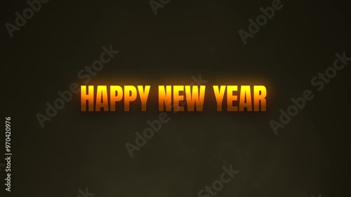 Happy New Year 2025 Distorted Glitch, luxury style, gold color, new year, 2025