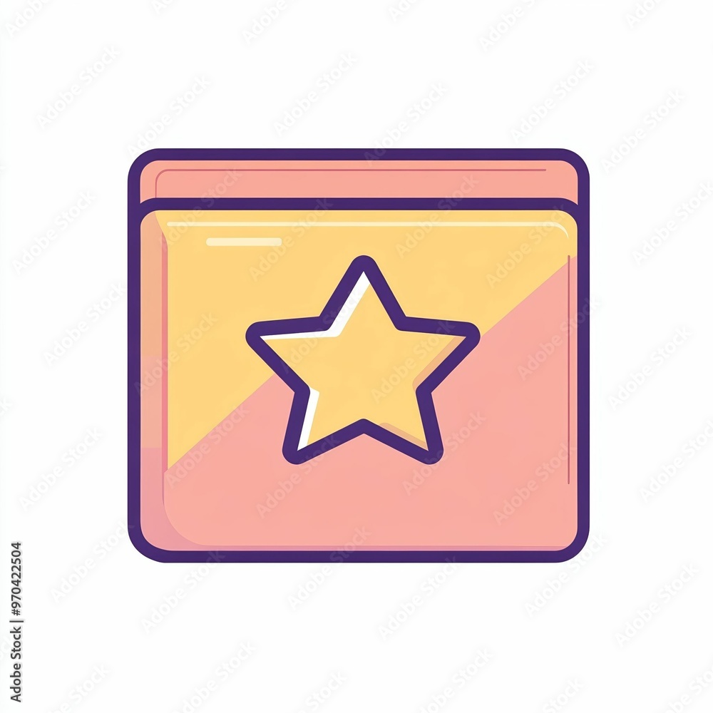 A vibrant star icon symbolizes favorites or bookmarks, set against a clean background that enhances its sleek and modern appearance, icon A vibrant star icon symbolizes favorites or bookmarks, set against a clean background that enhances its sleek and modern appearance, icon