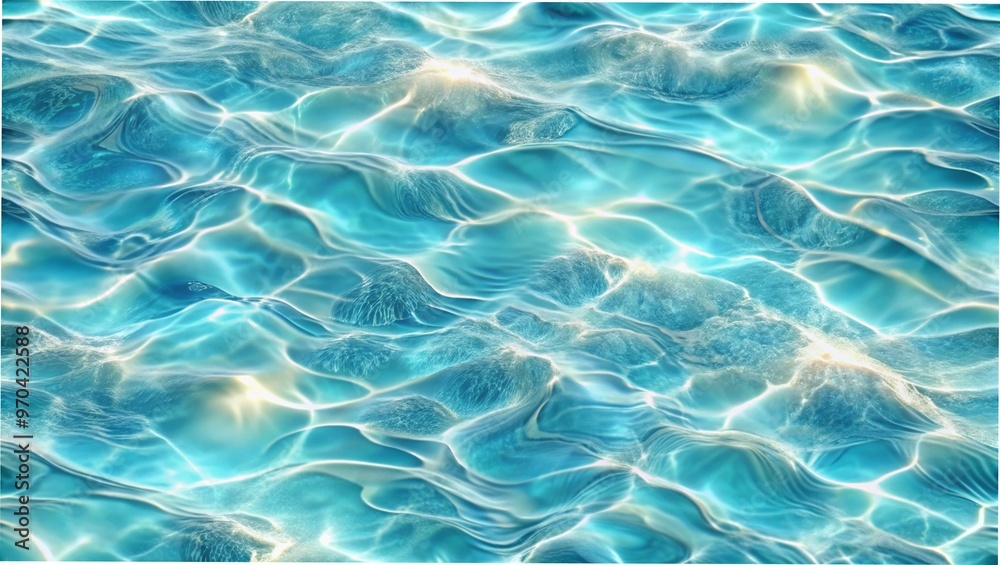 Obraz premium Abstract blue water surface.Marine,oceanic background with shimmering light reflecting off the surface of the water for a soothing and relaxing atmosphere.